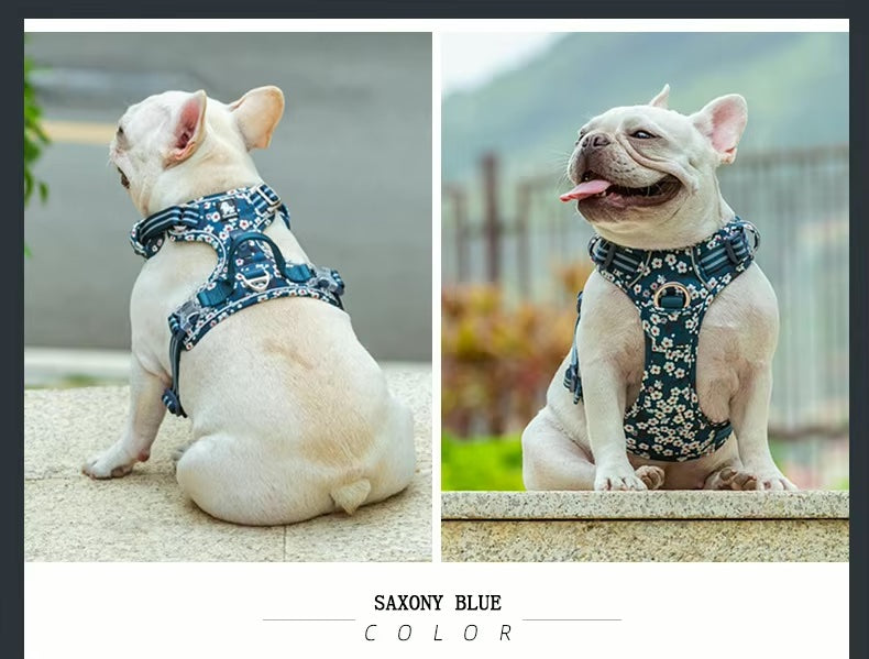 No-Pull Reflective Pet Harness Floral Edition