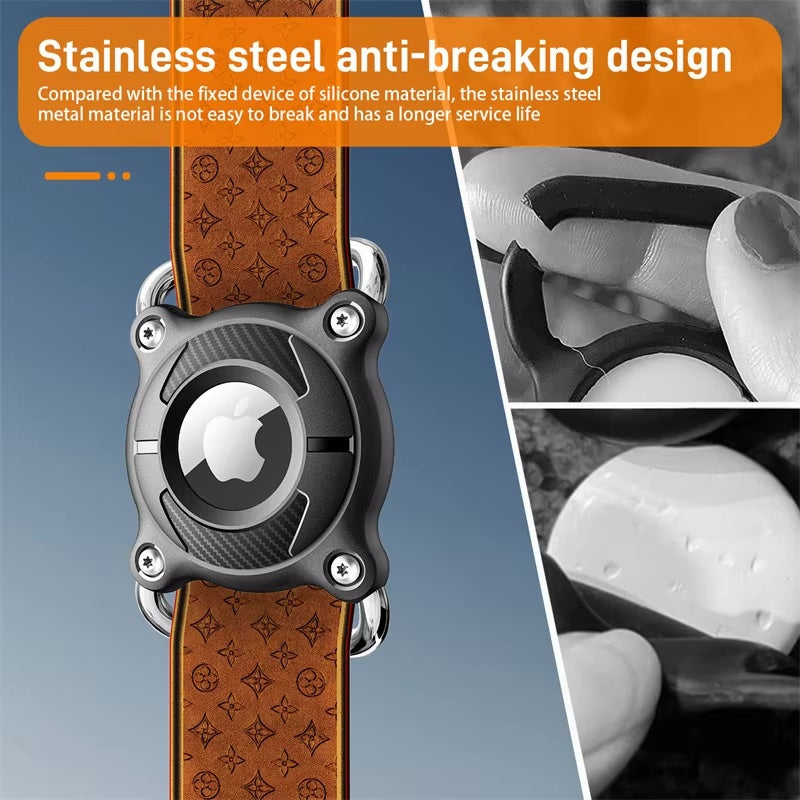 Waterproof Airtag Dog Collar Holder – Ultralight, Fully Sealed Metal Case, Removable for Apple AirTag (Excludes AirTag)