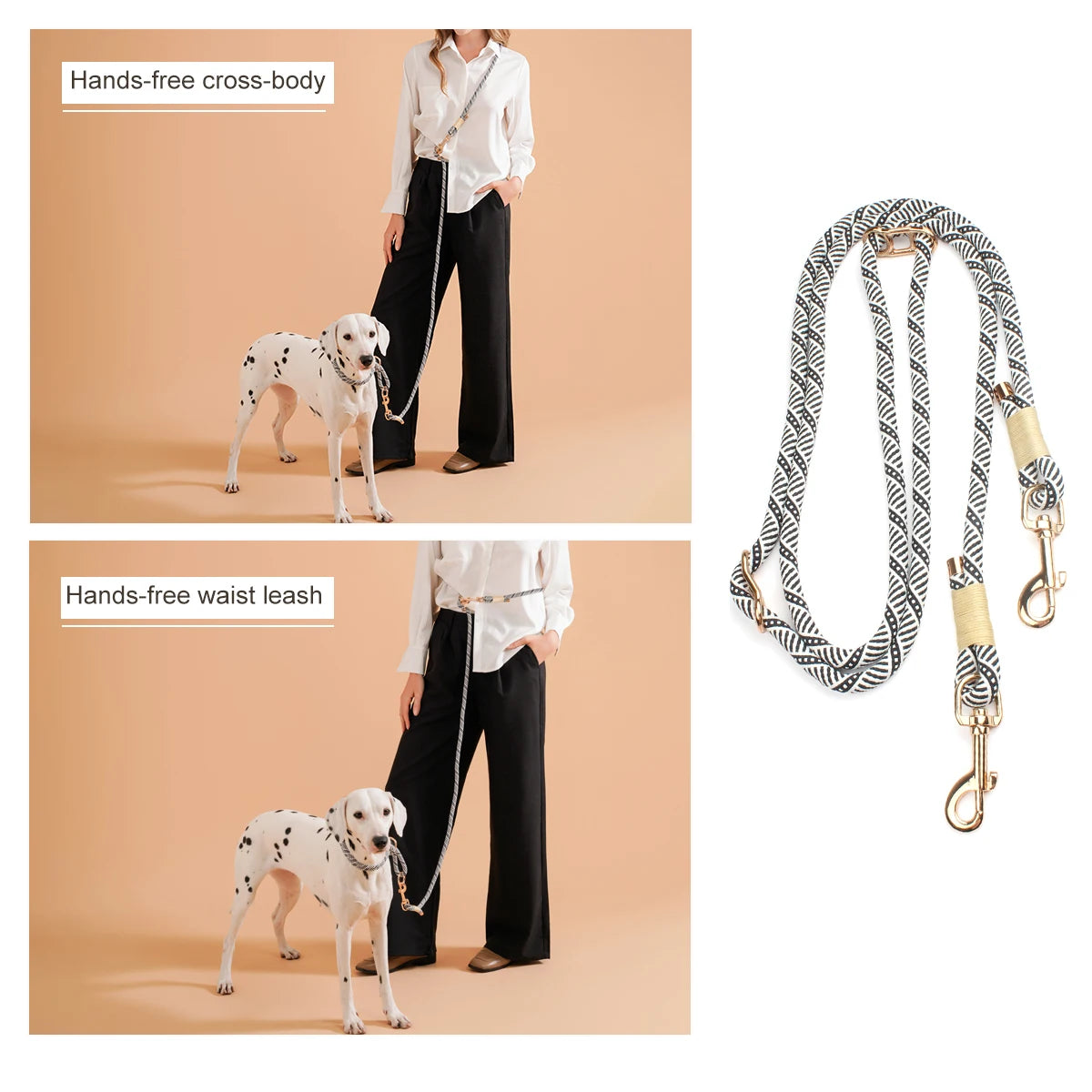 P Shape Rope Dog Leash – Durable Nylon Lead