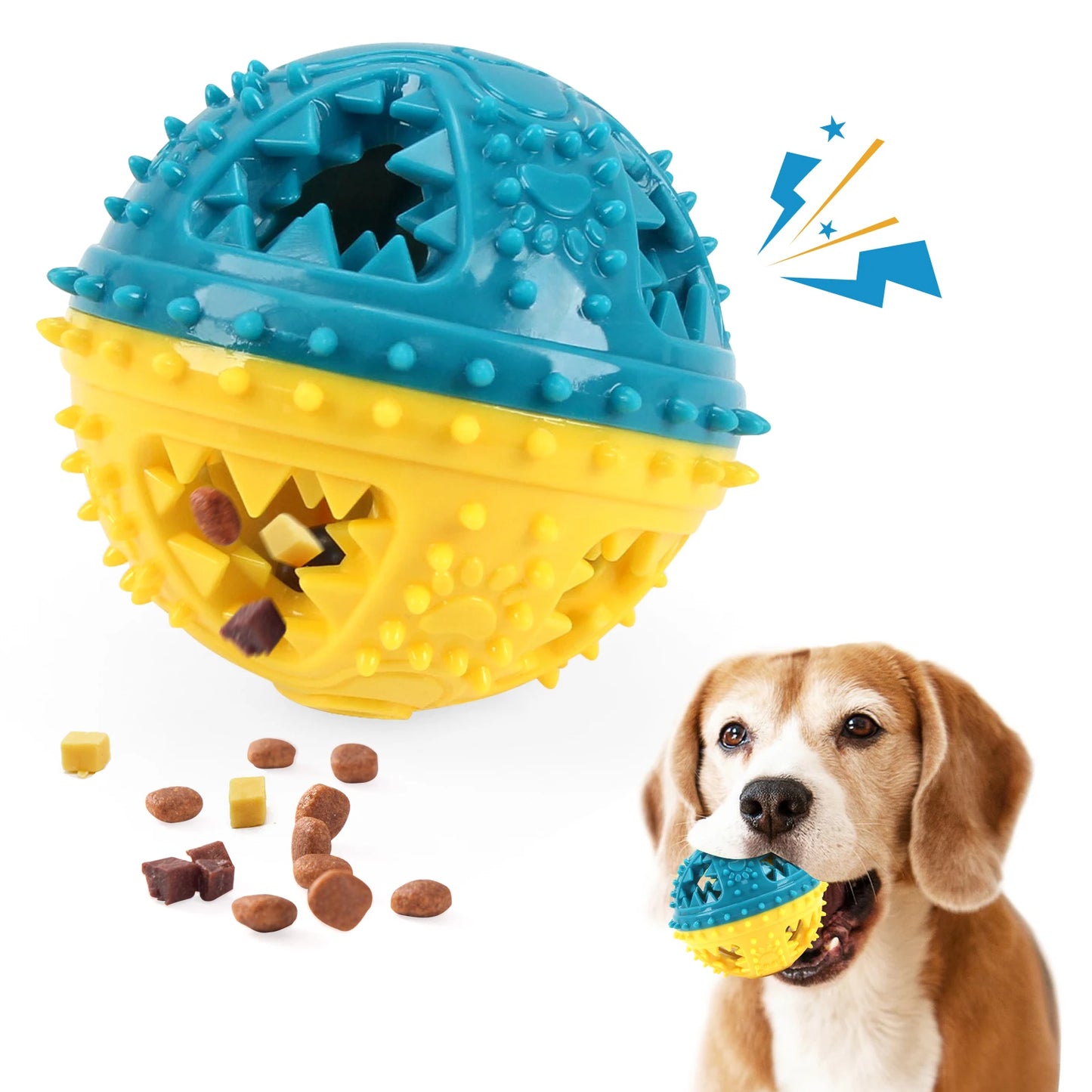 Interactive Dog Chew Toy – Treat Dispensing Ball for Teeth Cleaning