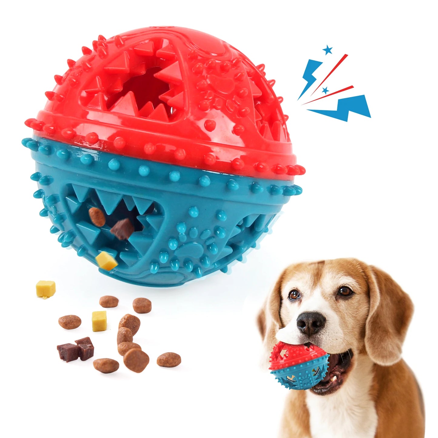 Interactive Dog Chew Toy – Treat Dispensing Ball for Teeth Cleaning