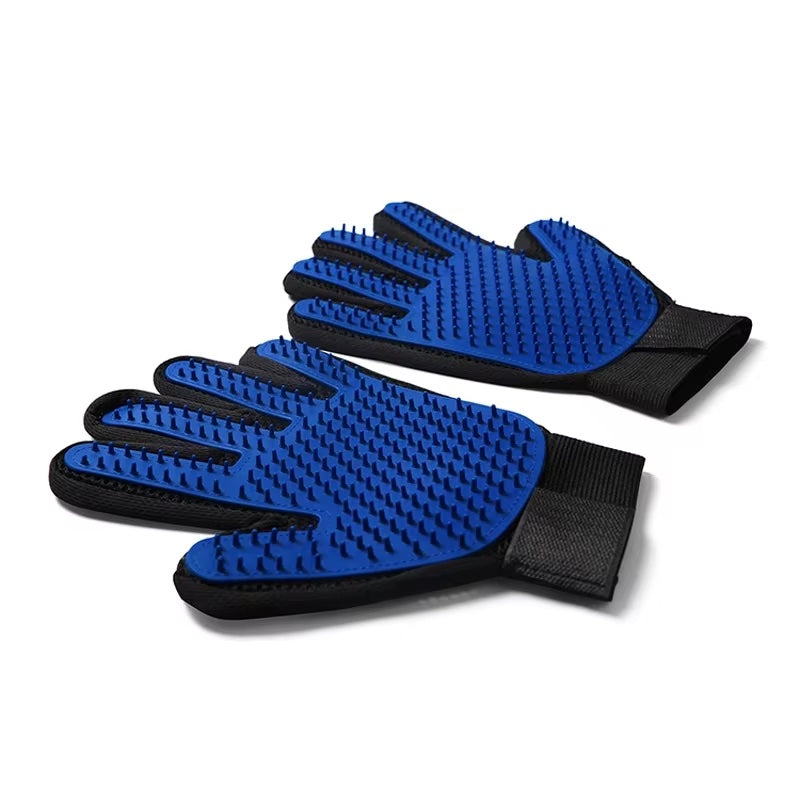 Silicone Pet Grooming Gloves – Gentle Massage & Shedding Control