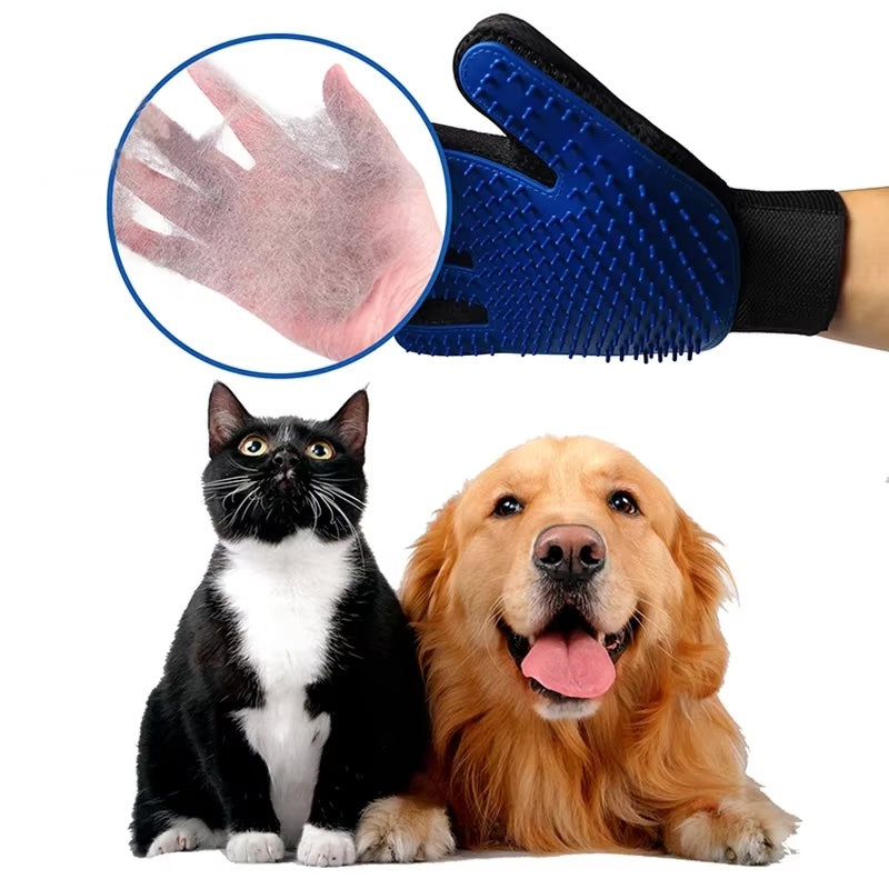 Silicone Pet Grooming Gloves – Gentle Massage & Shedding Control