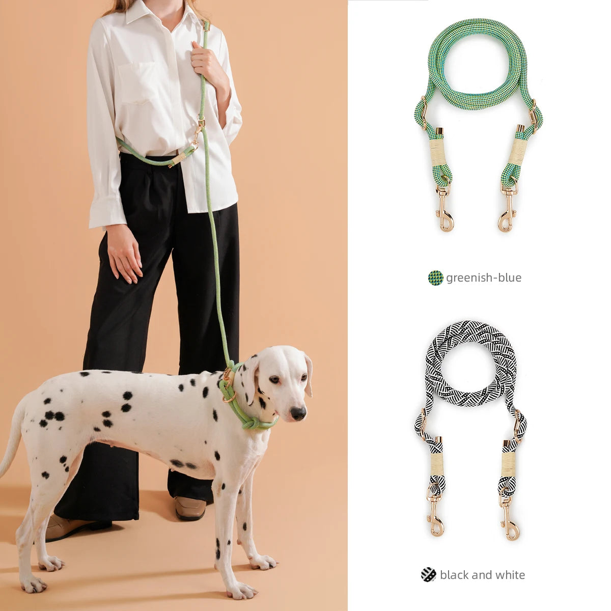 P Shape Rope Dog Leash – Durable Nylon Lead