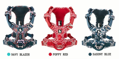 No-Pull Reflective Pet Harness Floral Edition