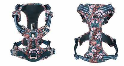No-Pull Reflective Pet Harness Floral Edition