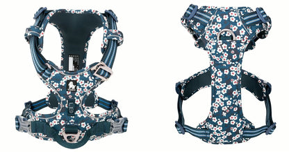 No-Pull Reflective Pet Harness Floral Edition