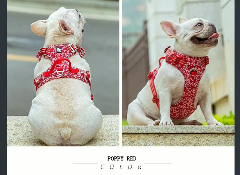 No-Pull Reflective Pet Harness Floral Edition