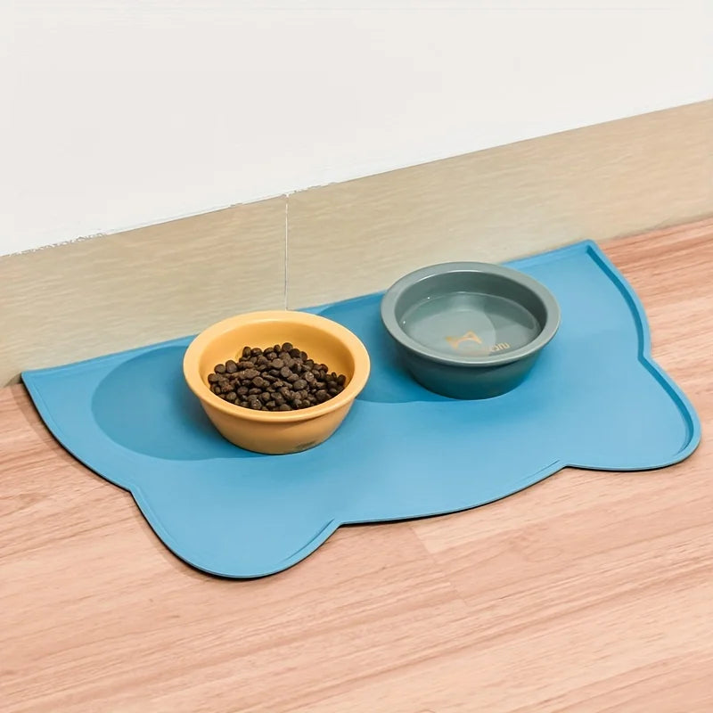 Silicone Pet Feeding Mat for Dogs & Cats | Waterproof with Raised Edge, Non-Slip Placemat