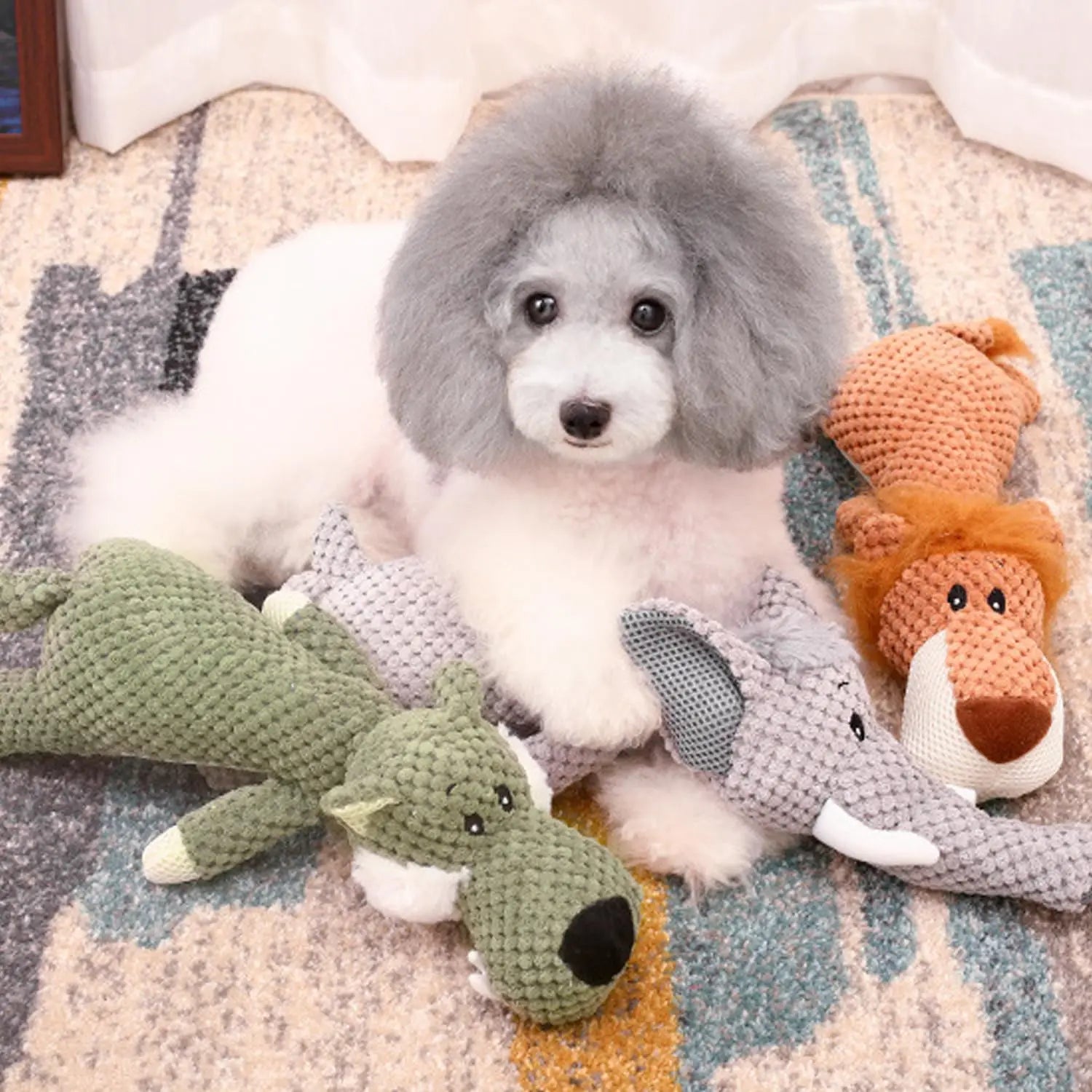 Durable Squeaky Dog Plush Chew Toy – Soft Fleece, Cute Stuffed Pet Molar Toy, Dog Accessories