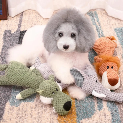 Durable Squeaky Dog Plush Chew Toy – Soft Fleece, Cute Stuffed Pet Molar Toy, Dog Accessories