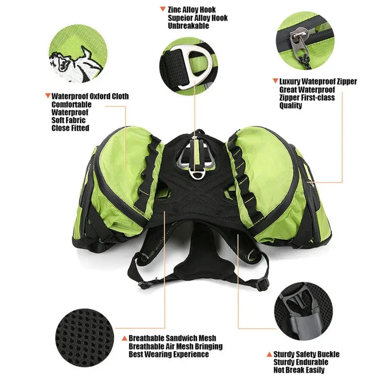 2-in-1 Pet Backpack Carrier – Detachable Harness & Waterproof Bag for Outdoor Use