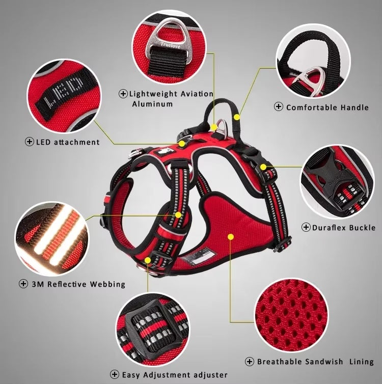 All-In-One Reflective Dog HarnessPet Harness+Leash Set