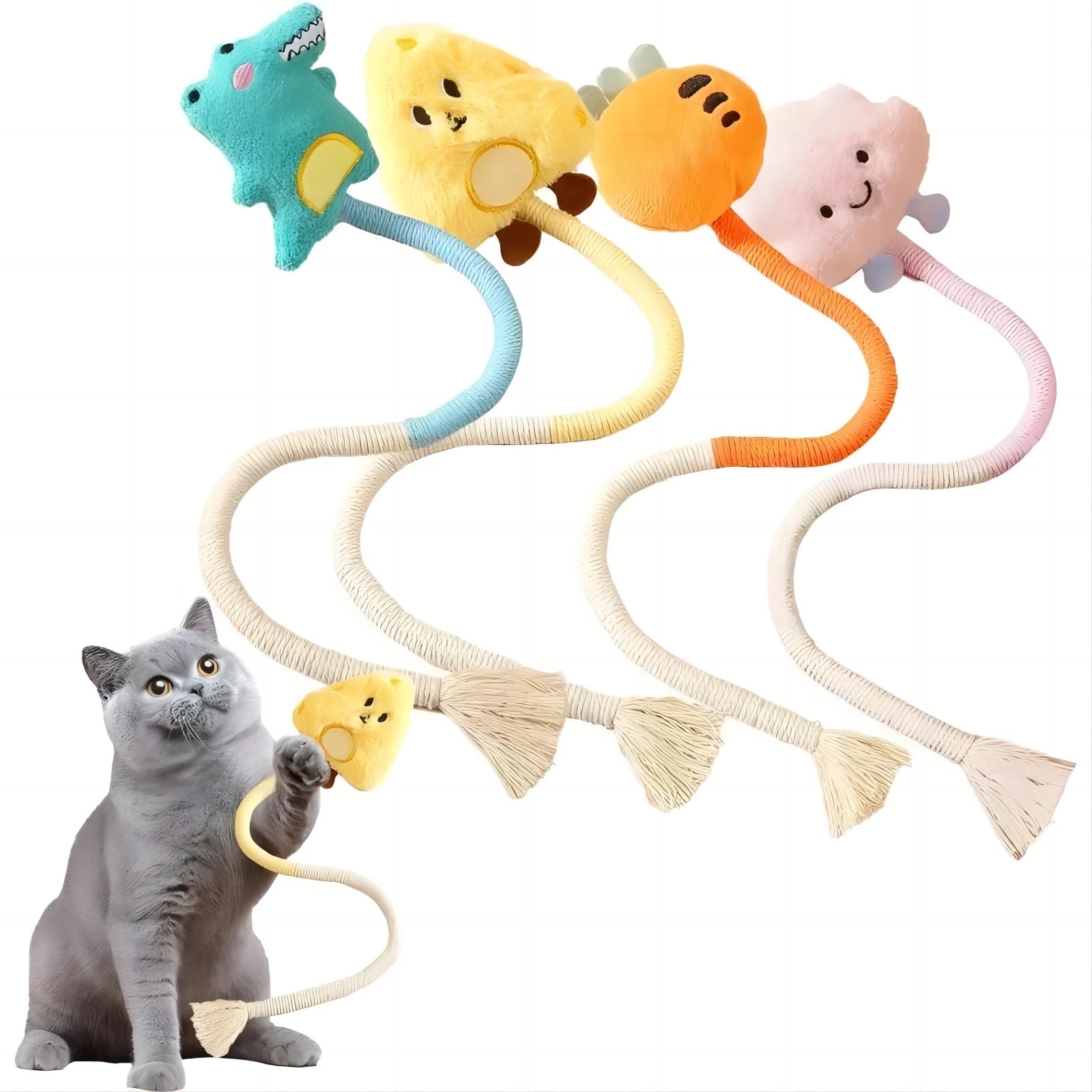 Durable Cat Scratcher Rope Toy – Cotton Rope, Bite-Resistant Chew & Scratch Puzzle, Cute Shape, Furniture Protector
