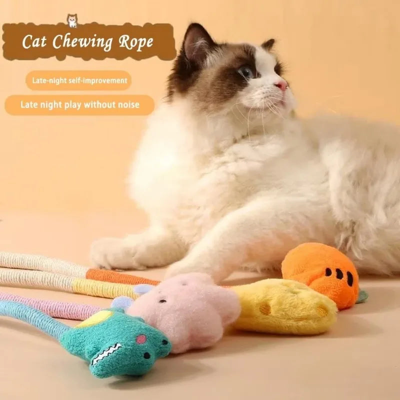 Durable Cat Scratcher Rope Toy – Cotton Rope, Bite-Resistant Chew & Scratch Puzzle, Cute Shape, Furniture Protector