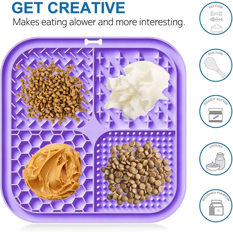 Silicone Dog Licking Mat with Suction Cups – Slow Feeder, Anti-Choking & Anxiety Relief