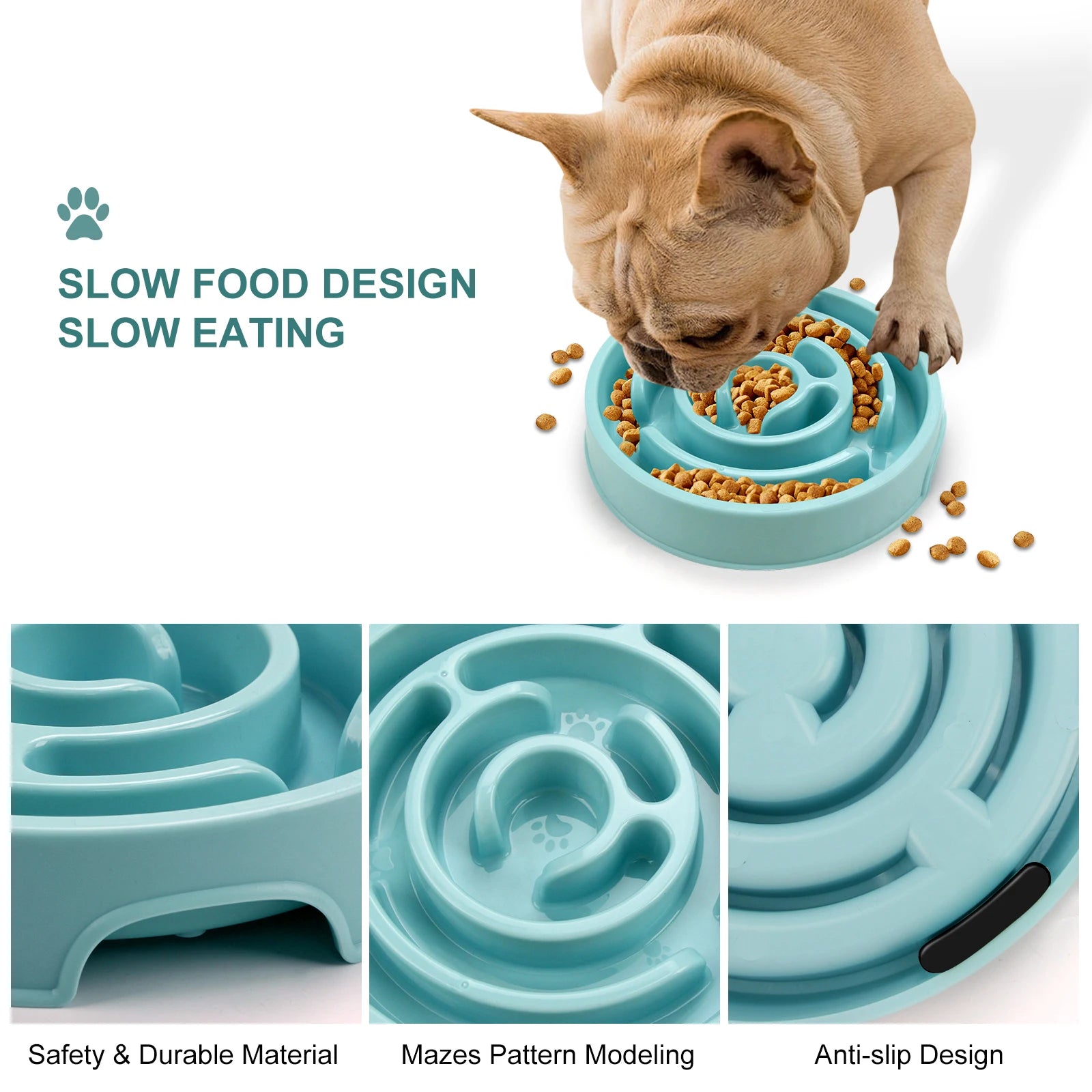 Pet Slow Feeder Bowl – Fun, Non-Slip Dish for Dogs & Puppies