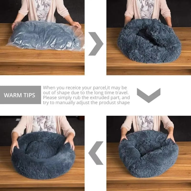 Super Soft Plush Donut Bed