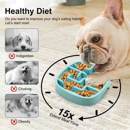 Pet Slow Feeder Bowl – Fun, Non-Slip Dish for Dogs & Puppies