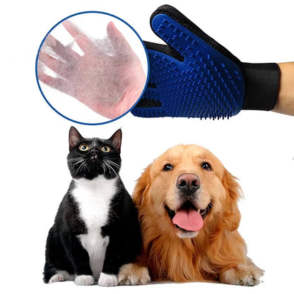 Silicone Pet Grooming Gloves – Gentle Massage & Shedding Control
