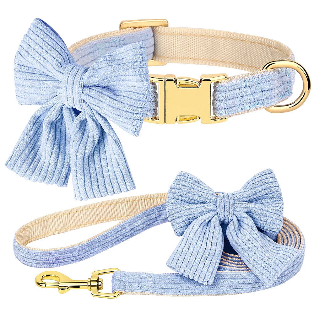 Bowtie Dog Collar Leash Set for Small Dogs