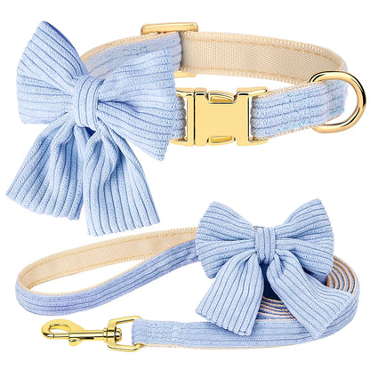 Bowtie Dog Collar Leash Set for Small Dogs