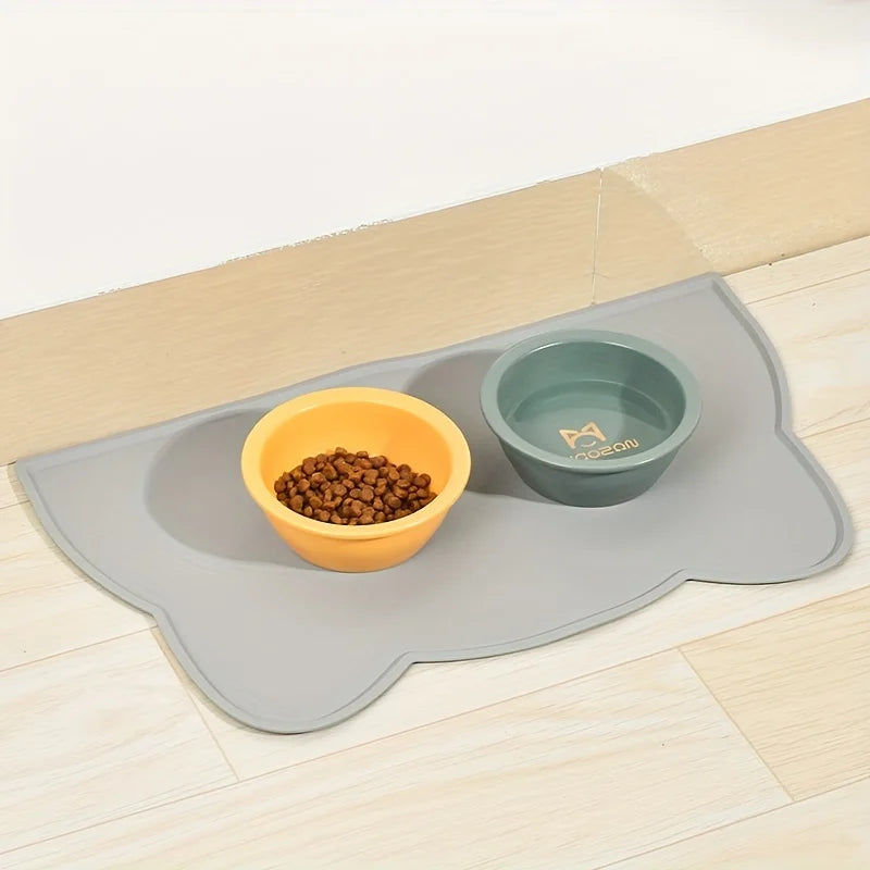 Silicone Pet Feeding Mat for Dogs & Cats | Waterproof with Raised Edge, Non-Slip Placemat