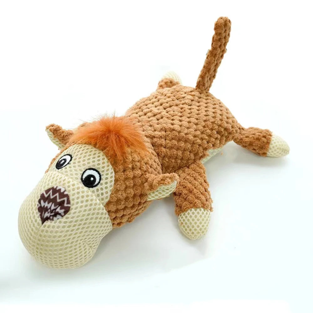Durable Squeaky Dog Plush Chew Toy – Soft Fleece, Cute Stuffed Pet Molar Toy, Dog Accessories